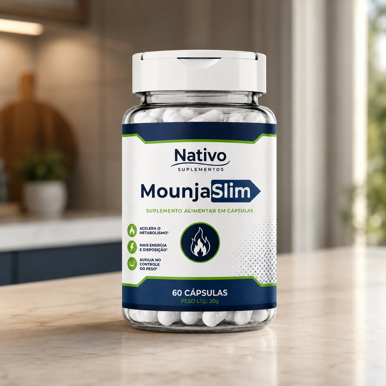 Vitaminas Monjaslim Ultra Slim 60 Cápsulas Sem Sabor