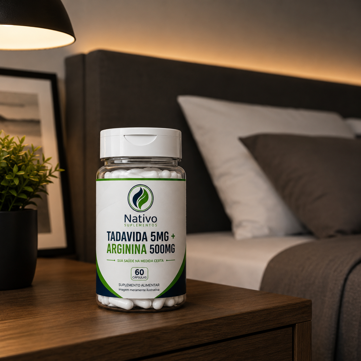 Tadavida 5mg Arginina 500mg Natural Premium 60 Suplemento